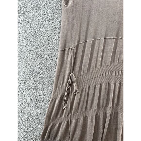 Crea Concept Sweater Womens S Tan Lightweight Linen Lagenlook Boho Open Cardigan - Picture 10 of 12